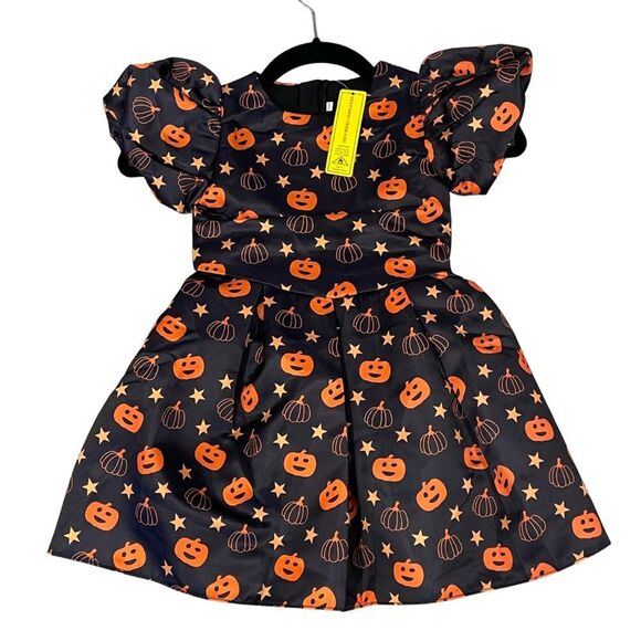 Pumpkin Print Kids Costume Dress - Picture 8 of 8